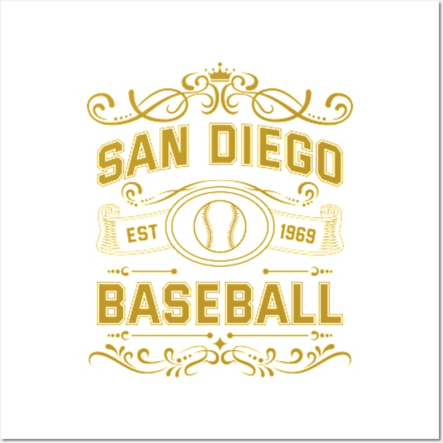 Vintage San Diego Baseball Wall Art by carlesclan